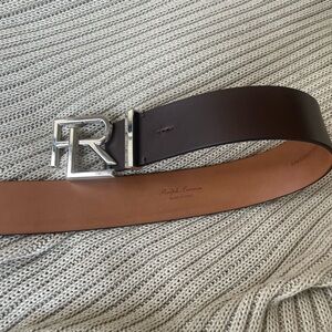 Ralph Lauren Collection Women's Wide Leather Brown Belt